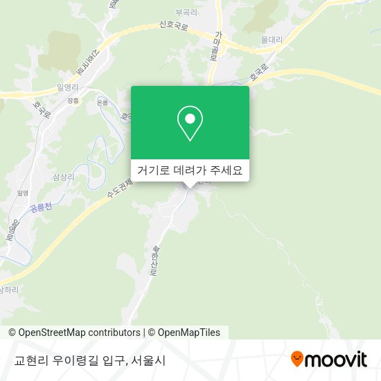 교현리 우이령길 입구 지도