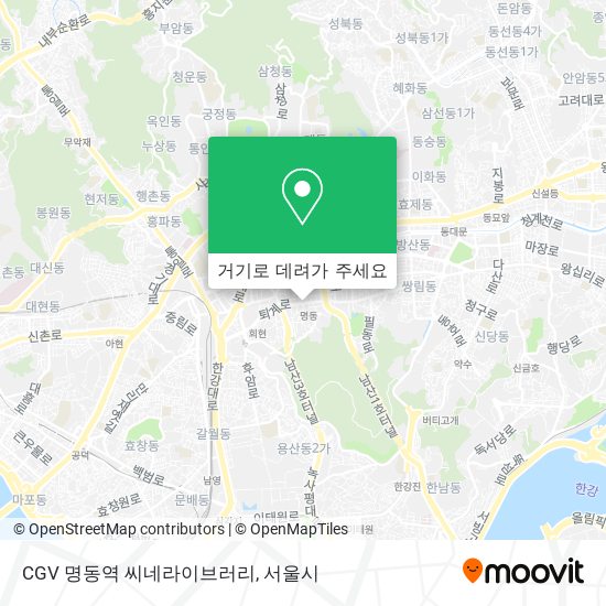 CGV 명동역 씨네라이브러리 지도