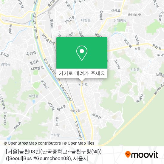 [서울]금천08번(난곡중학교~금천구청(역))([Seoul]Bus #Geumcheon08) 지도