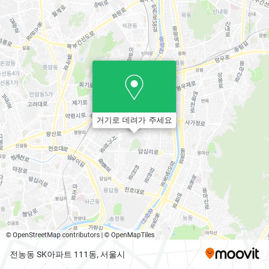 전농동 SK아파트 111동 지도