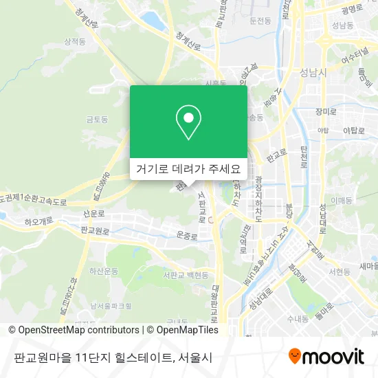 판교원마을 11단지 힐스테이트 지도