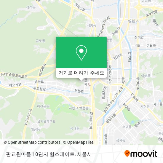 판교원마을 10단지 힐스테이트 지도