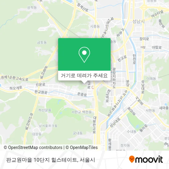 판교원마을 10단지 힐스테이트 지도