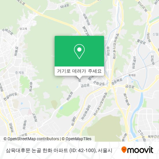 삼육대후문 논골 한화 아파트 (ID: 42-100) 지도
