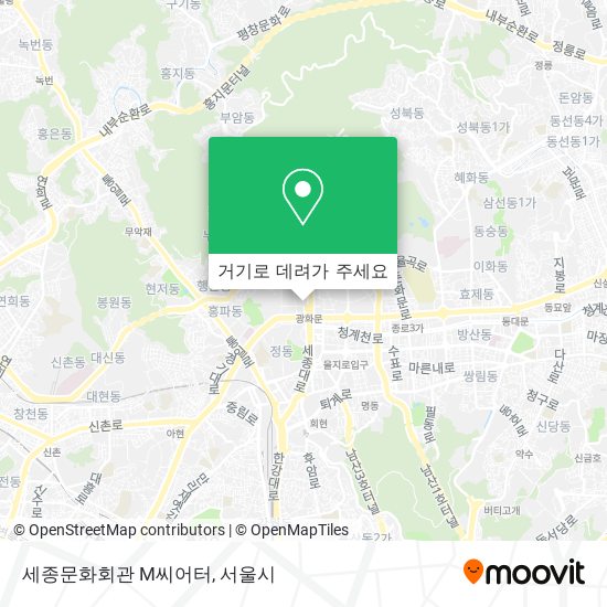세종문화회관 M씨어터 지도