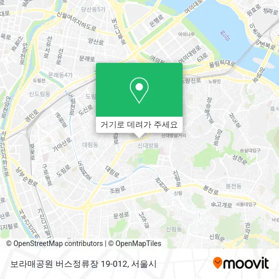 보라매공원 버스정류장 19-012 지도
