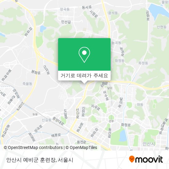 안산시 예비군 훈련장 지도