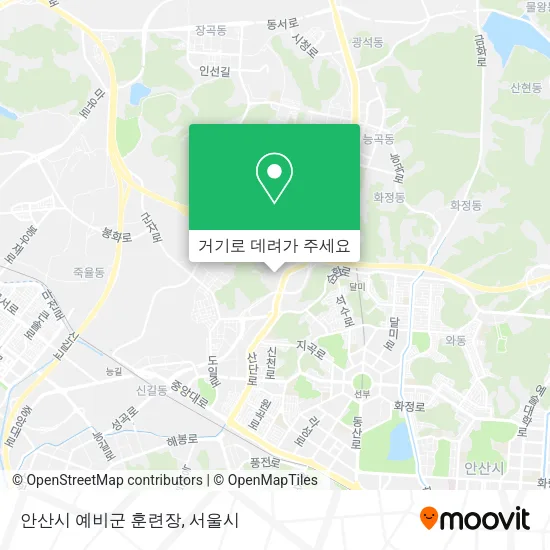 안산시 예비군 훈련장 지도