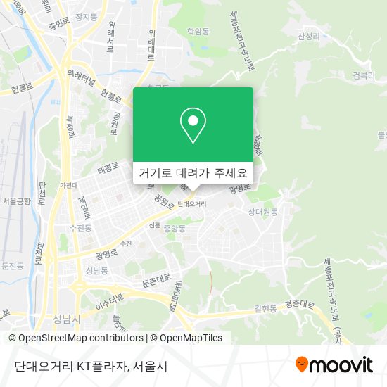 단대오거리 KT플라자 지도