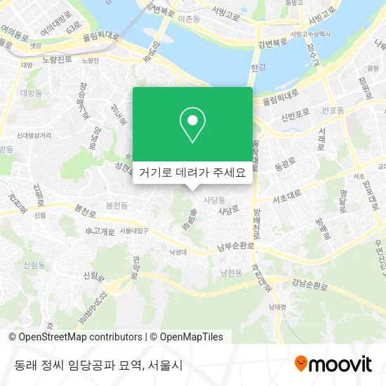 동래 정씨 임당공파 묘역 지도