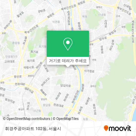 휘경주공아파트 102동 지도