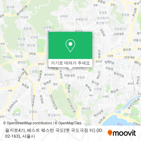 을지로4가, 베스트 웨스턴 국도(옛 국도극장 터) (ID: 02-163) 지도