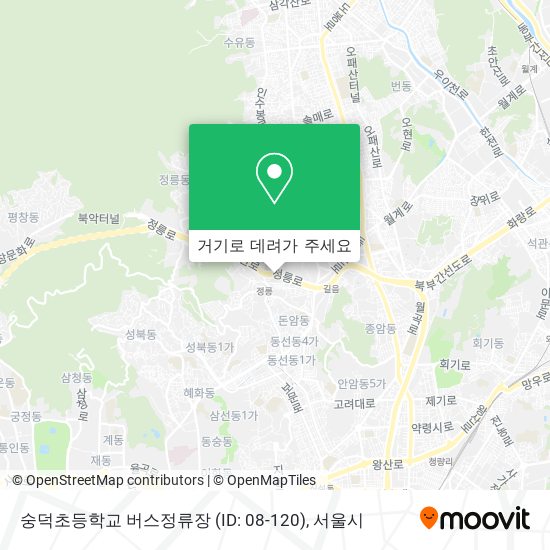 숭덕초등학교 버스정류장 (ID: 08-120) 지도