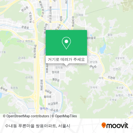 수내동 푸른마을 쌍용아파트 지도