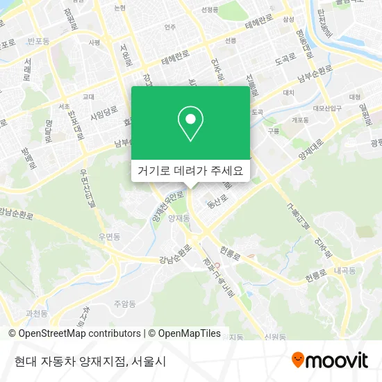 현대 자동차 양재지점 지도