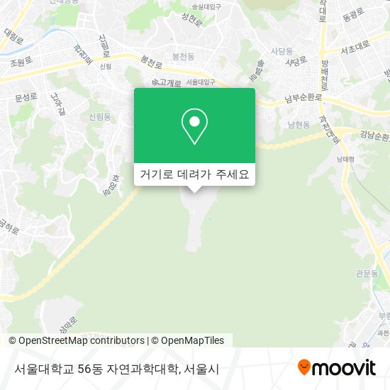 서울대학교 56동 자연과학대학 지도