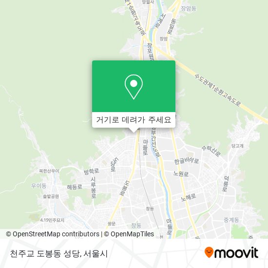 천주교 도봉동 성당 지도