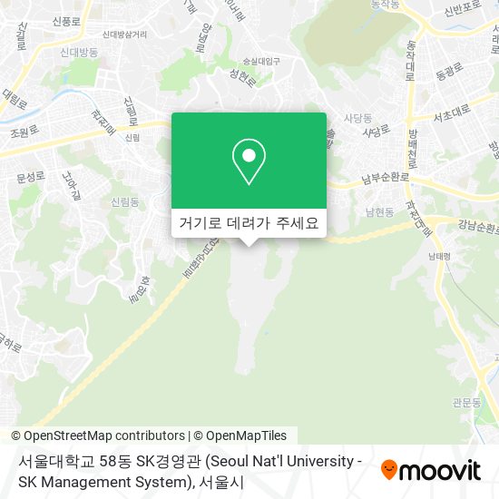 서울대학교 58동 SK경영관 (Seoul Nat'l University - SK Management System) 지도