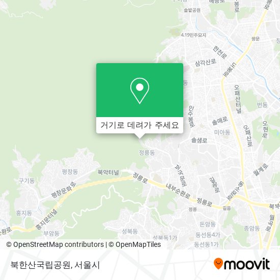 북한산국립공원 지도