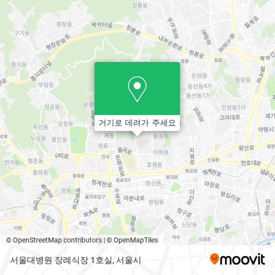 서울대병원 장례식장 1호실 지도