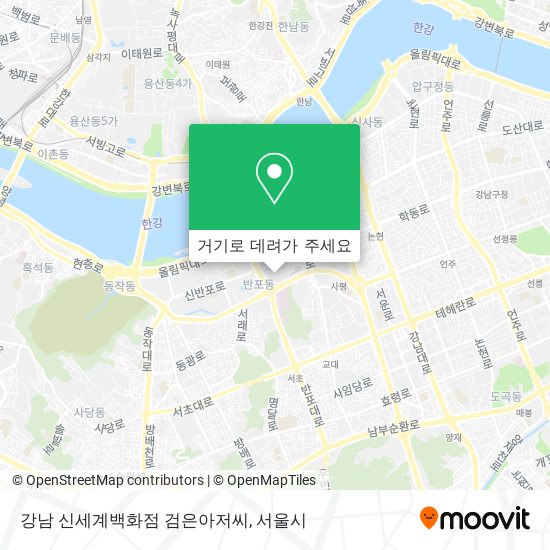 강남 신세계백화점 검은아저씨 지도