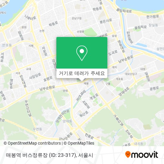 매봉역 버스정류장 (ID: 23-317) 지도