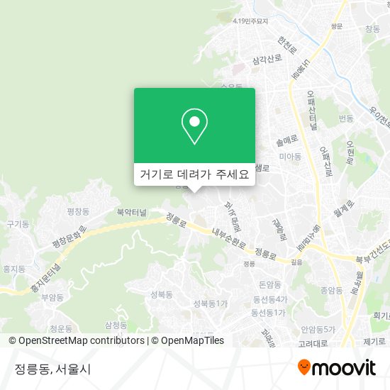 정릉동 지도