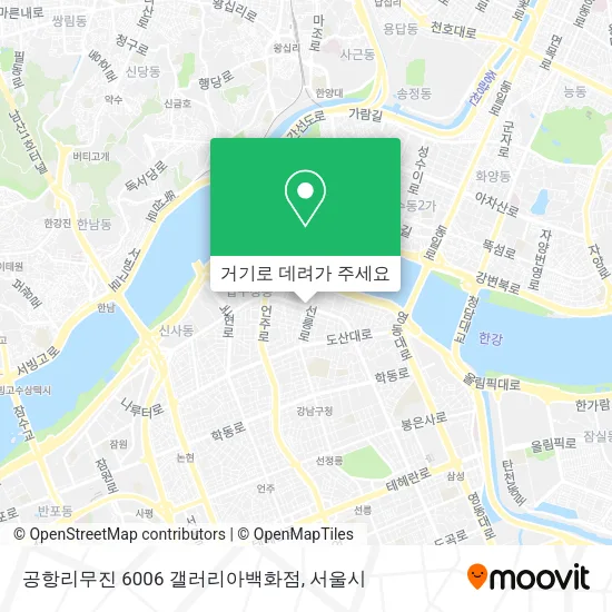 공항리무진 6006 갤러리아백화점 지도