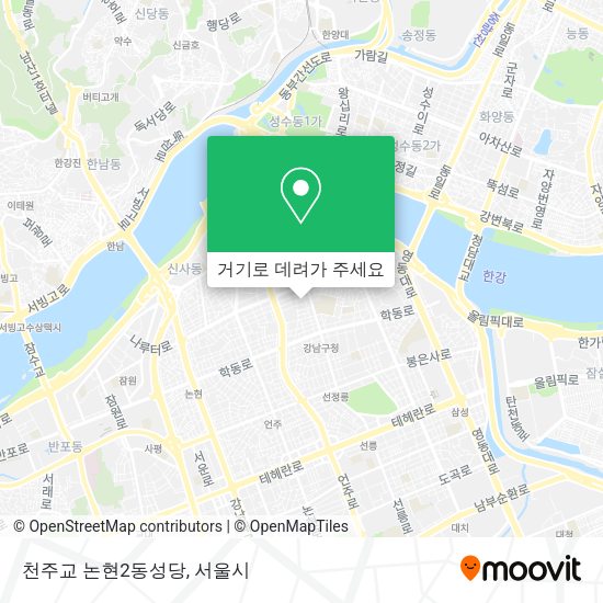 천주교 논현2동성당 지도
