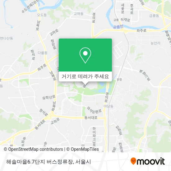 해솔마을6.7단지 버스정류장 지도