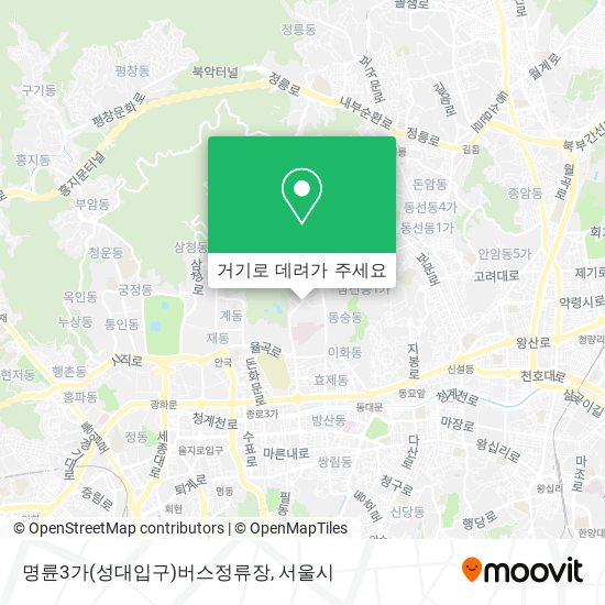 명륜3가(성대입구)버스정류장 지도