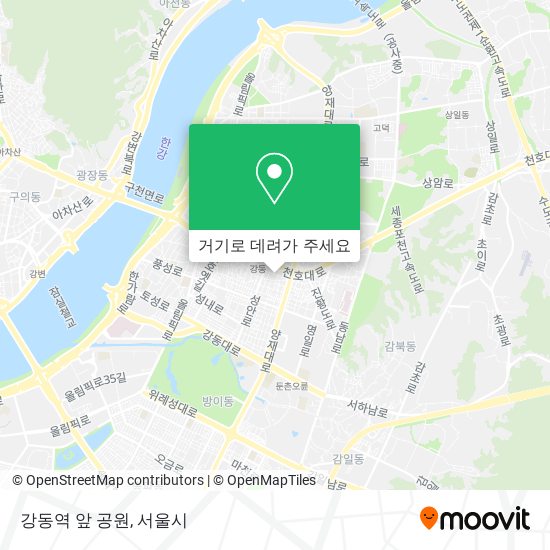 강동역 앞 공원 지도