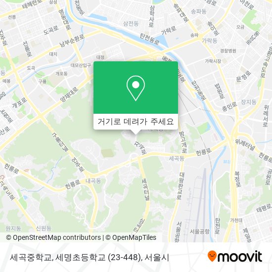 세곡중학교, 세명초등학교 (23-448) 지도