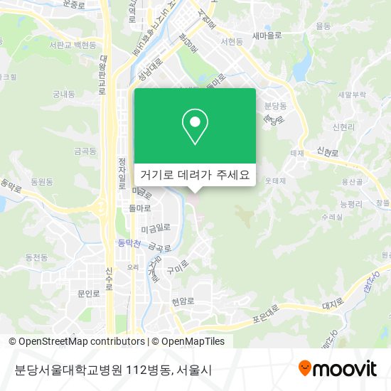 분당서울대학교병원 112병동 지도