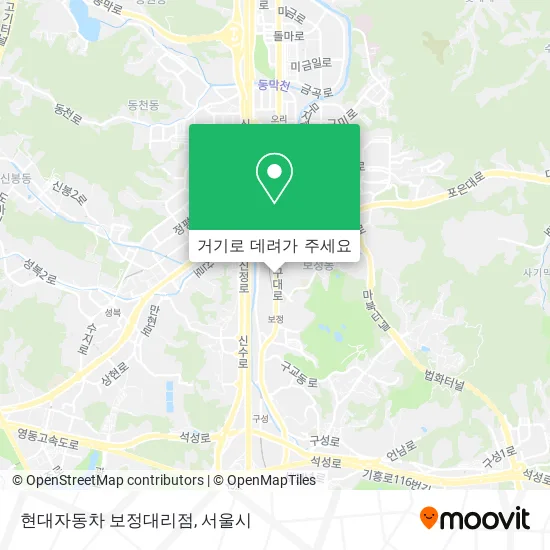 현대자동차 보정대리점 지도
