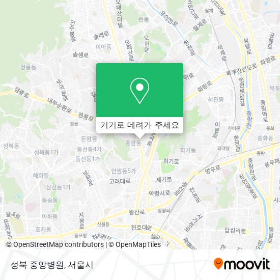 버스 또는 지하철 으로 성북구, 서울시 에서 성북 중앙병원 으로 가는법?