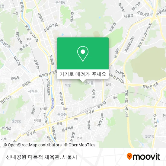 신내공원 다목적 체육관 지도