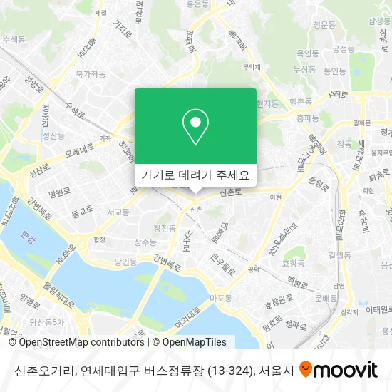 신촌오거리, 연세대입구 버스정류장 (13-324) 지도