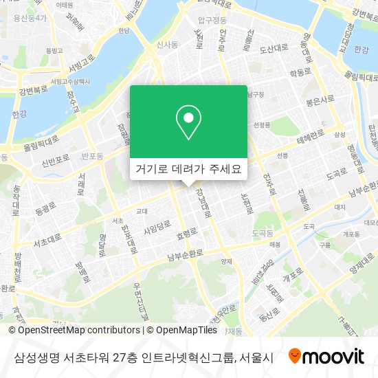 삼성생명 서초타워 27층 인트라넷혁신그룹 지도