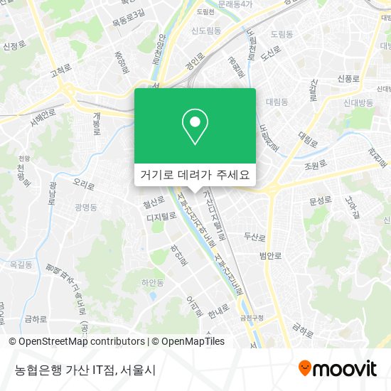 농협은행 가산 IT점 지도