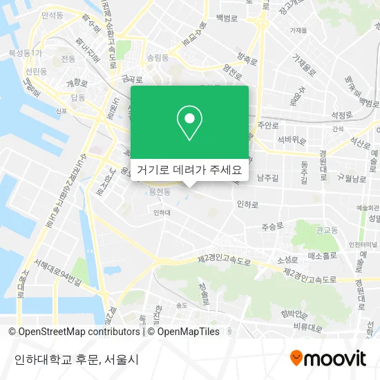인하대학교 후문 지도