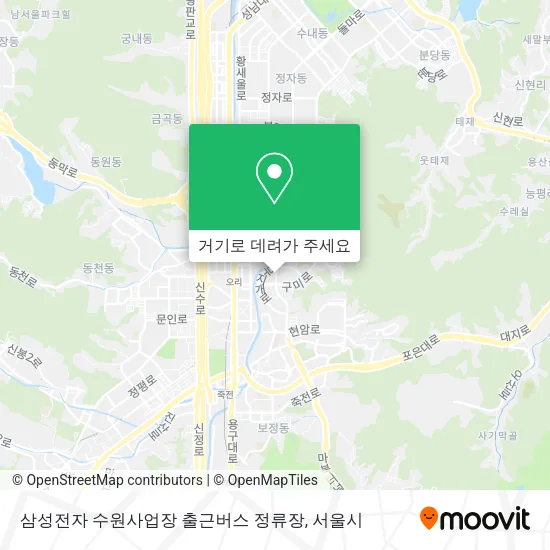삼성전자 수원사업장 출근버스 정류장 지도