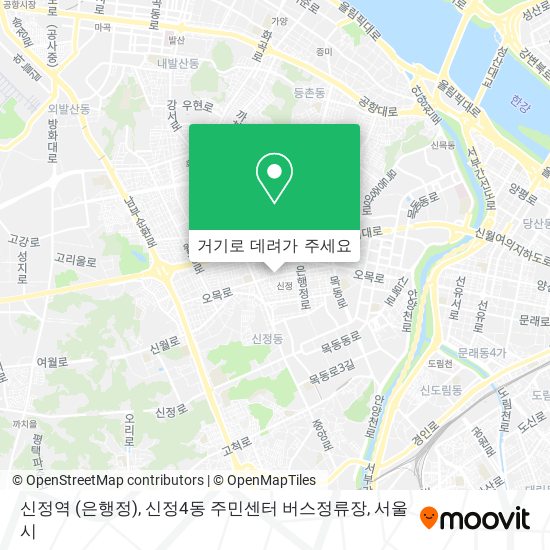 신정역 (은행정), 신정4동 주민센터 버스정류장 지도