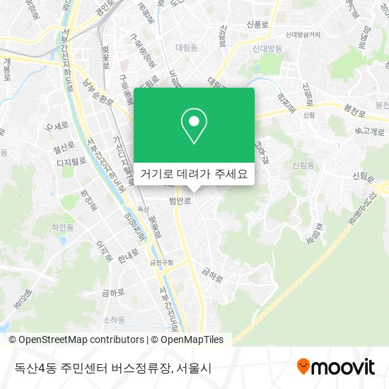 독산4동 주민센터 버스정류장 지도