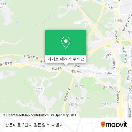 산운마을 2단지 월든힐스 지도