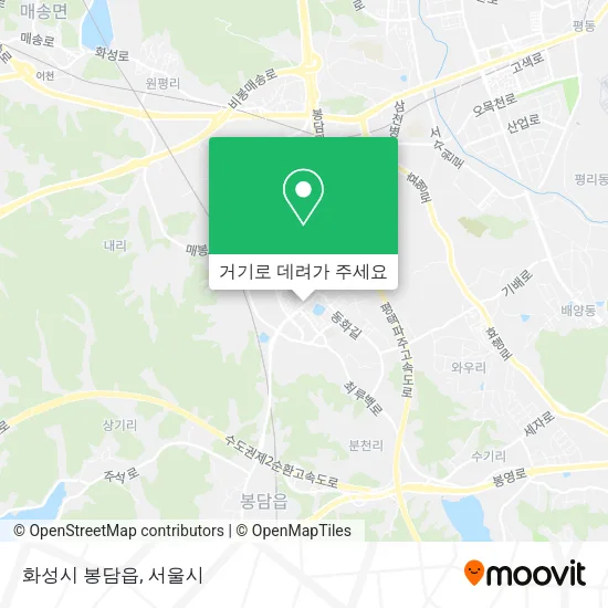 화성시 봉담읍 지도