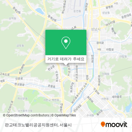 판교테크노밸리공공지원센터 지도