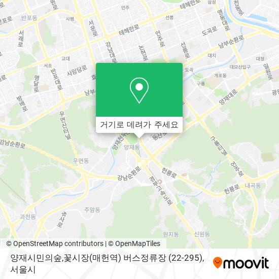 양재시민의숲,꽃시장(매헌역) 버스정류장 (22-295) 지도