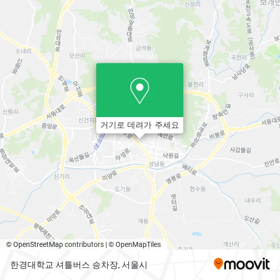 한경대학교 셔틀버스 승차장 지도