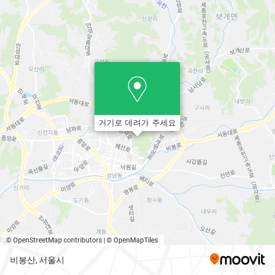 비봉산 지도
